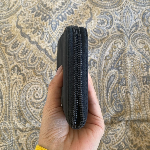 PRADA Logo Plate Long Wallet Tessuto Nylon Saffiano Leather Auth w/Card - Picture 6 of 17